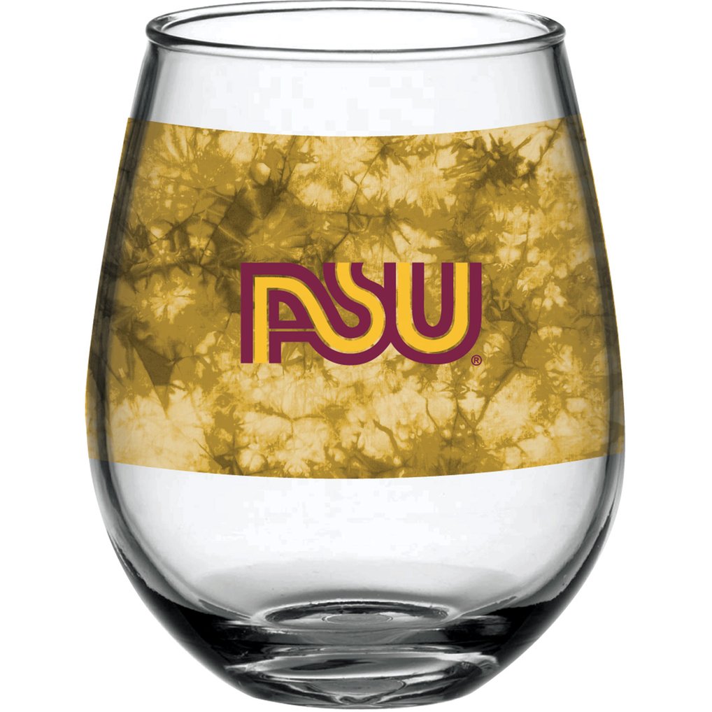 Arizona State Sun Devils 15oz. Vintage Tie-Dye Stemless Wine Glass