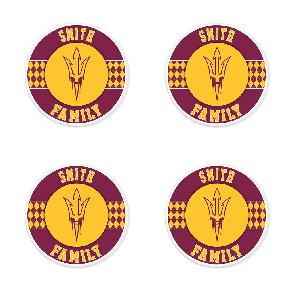 Arizona State Sun Devils 4" Personalized Circular Coasters 4-Pack Set