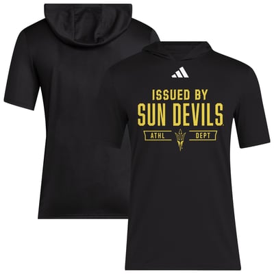Arizona State Sun Devils adidas 2025 AREOREADY Sideline Training Hooded T-Shirt - Black