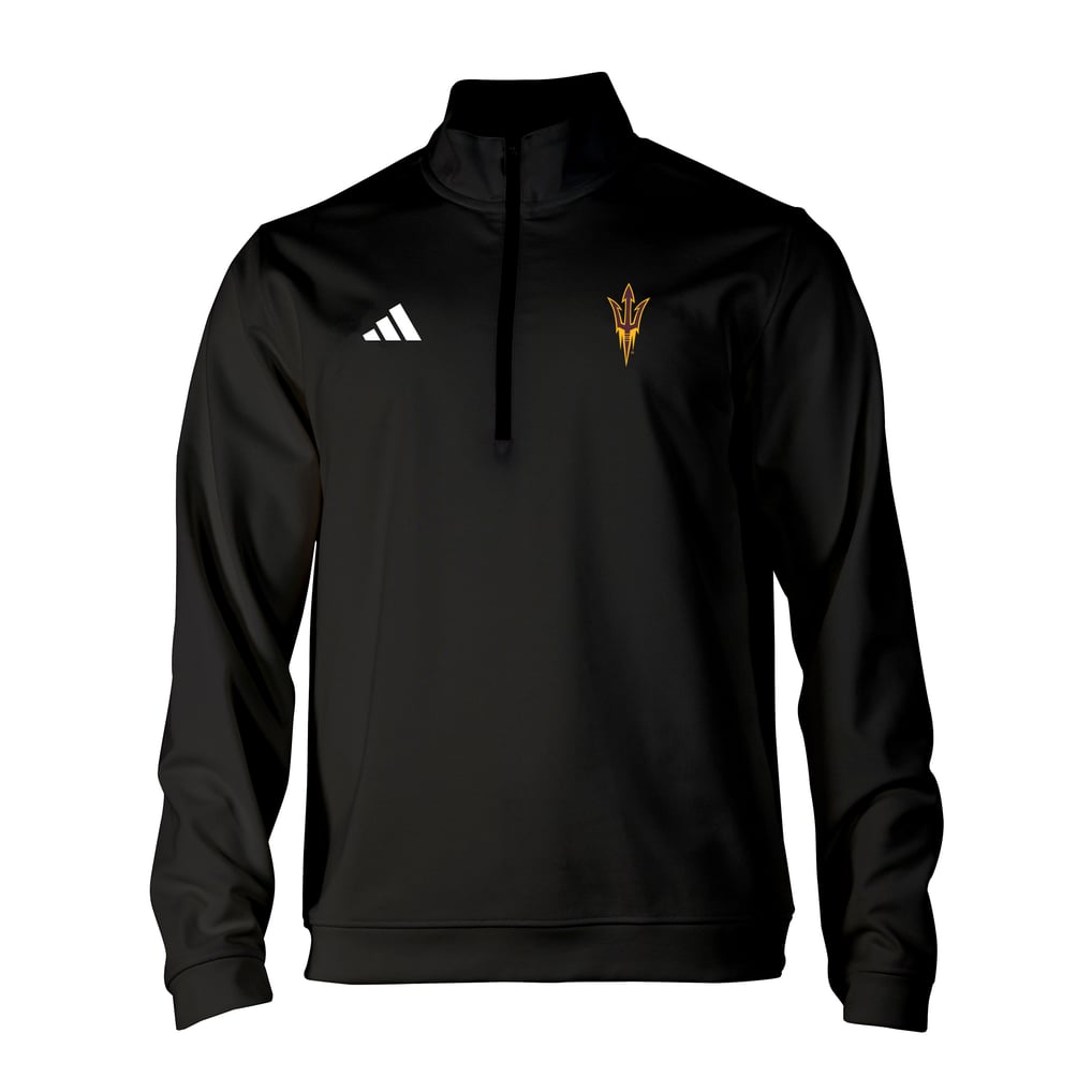 Arizona State Sun Devils adidas Elevated Tri-Blend Quarter-Zip Pullover - Black