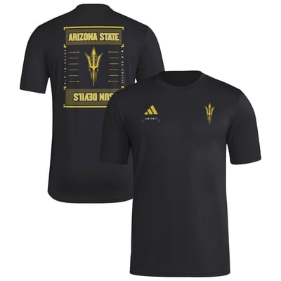 Arizona State Sun Devils adidas Locker Football Icon AEROREADY Pre-Game T-Shirt - Black