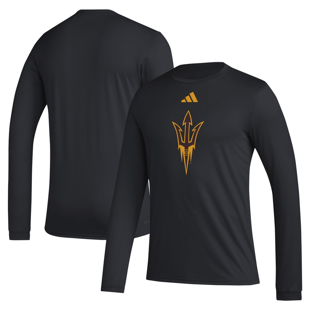 Arizona State Sun Devils adidas Primary Locker Logo Pre-Game Long Sleeve T-Shirt - Black