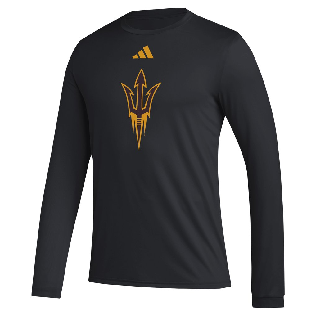 Arizona State Sun Devils adidas Primary Locker Logo Pre-Game Long Sleeve T-Shirt - Black