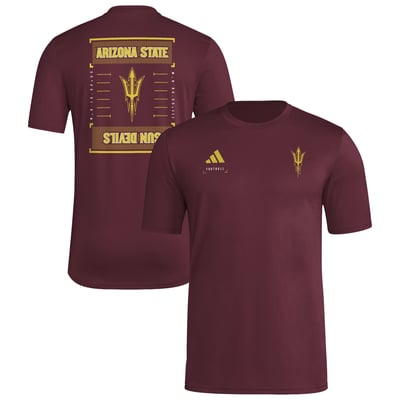 Arizona State Sun Devils adidas Locker Football Icon AEROREADY Pre-Game T-Shirt - Maroon