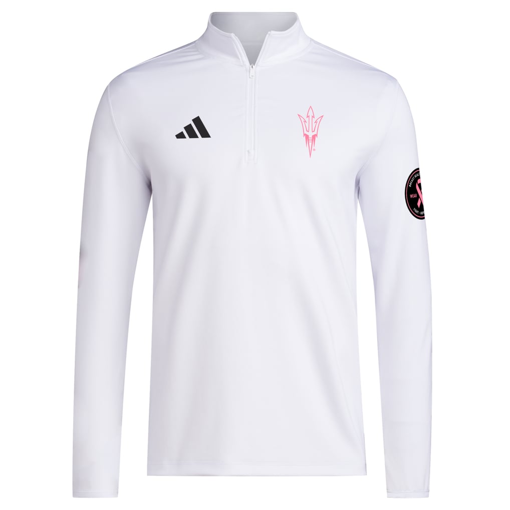 Arizona State Sun Devils adidas Wear Pink Quarter-Zip Pullover - White