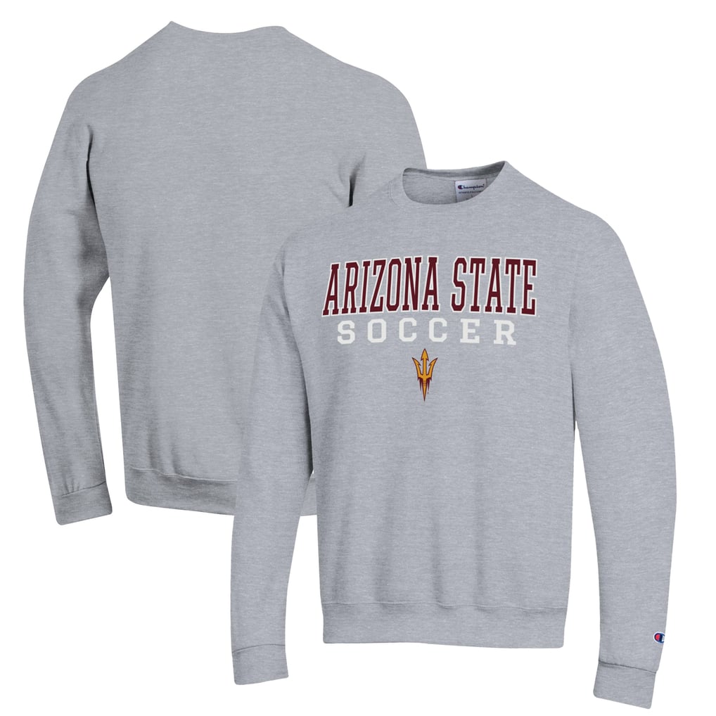 Arizona State Sun Devils Champion Soccer Stack Logo Powerblend Pullover Sweatshirt - Gray
