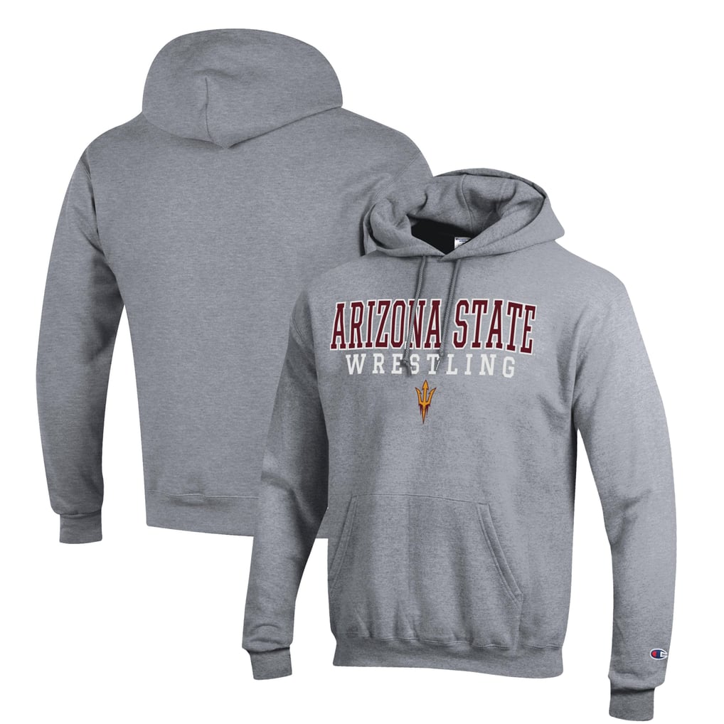 Arizona State Sun Devils Champion Wrestling Stack Logo Powerblend Pullover Hoodie - Gray