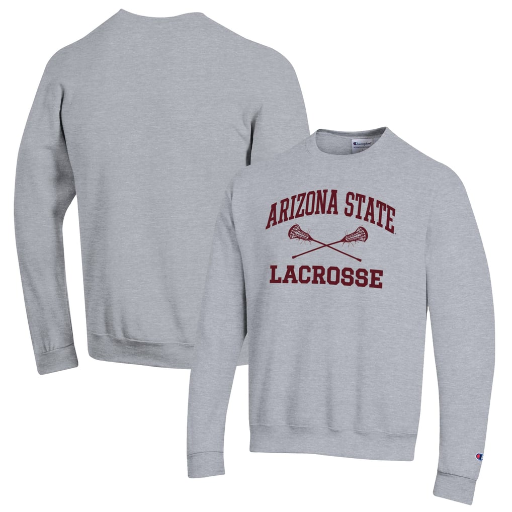 Arizona State Sun Devils Champion Lacrosse Icon Powerblend Pullover Sweatshirt - Heather Gray