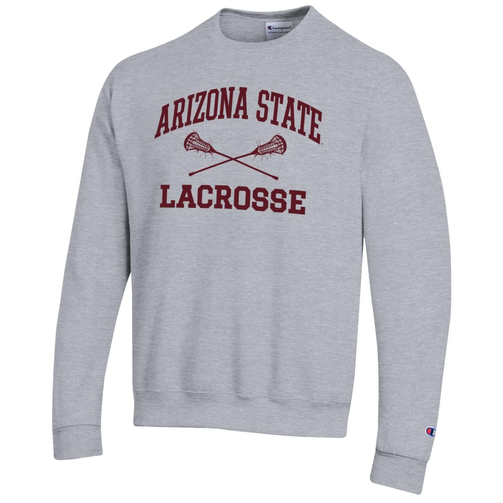 Arizona State Sun Devils Champion Lacrosse Icon Powerblend Pullover Sweatshirt - Heather Gray