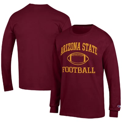 Arizona State Sun Devils Champion Football Icon Long Sleeve T-Shirt - Maroon