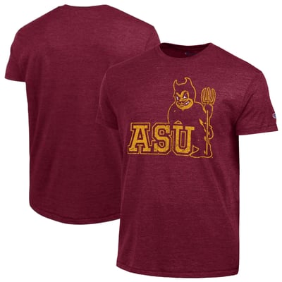  Arizona State Sun Devils Champion Vintage Triumph Tri-Blend T-Shirt - Maroon