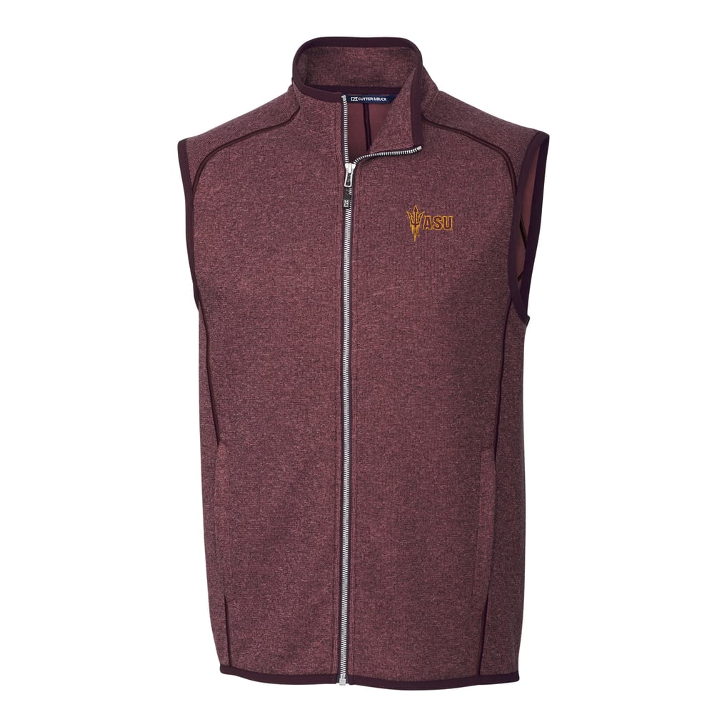 Arizona State Sun Devils Cutter & Buck Mainsail Full-Zip Vest - Maroon