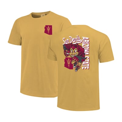 Arizona State Sun Devils Sketched Mascot Comfort Colors T-Shirt - Gold