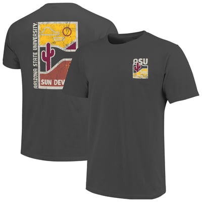  Arizona State Sun Devils Comfort Colors Minimal Vista Distressed Graphics T-Shirt - Graphite