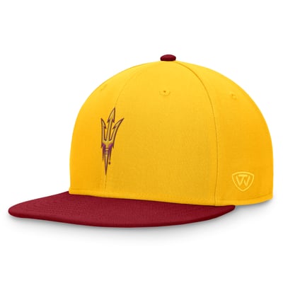 Arizona State Sun Devils Top of the World Rally Two-Tone Fitted Hat Gold/Maroon