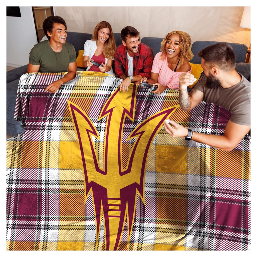 Arizona State Sun Devils Pegasus 66" x 95" Oversized Plaid FAN-mily Ultra Cozy Blanket