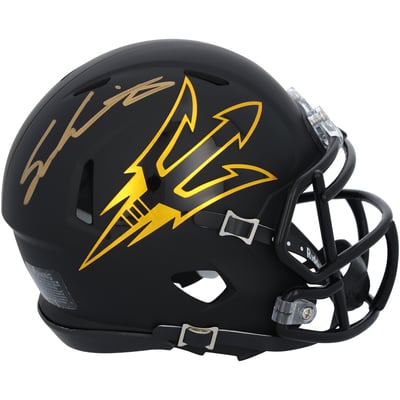 Sam Leavitt Arizona State Sun Devils Autographed Fanatics Authentic Riddell Satin Black Speed Mini Helmet