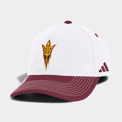 Arizona State Sun Devils adidas Unisex 2026 Sideline A-Frame Adjustable Hat - White/Maroon