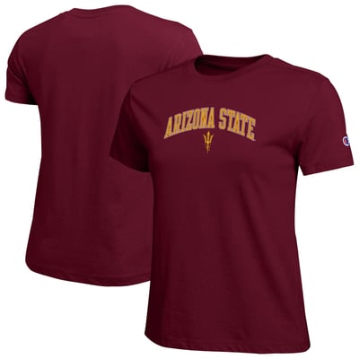  Arizona State Sun Devils Champion Women's Arched Over Logo T-Shirt - Maroon