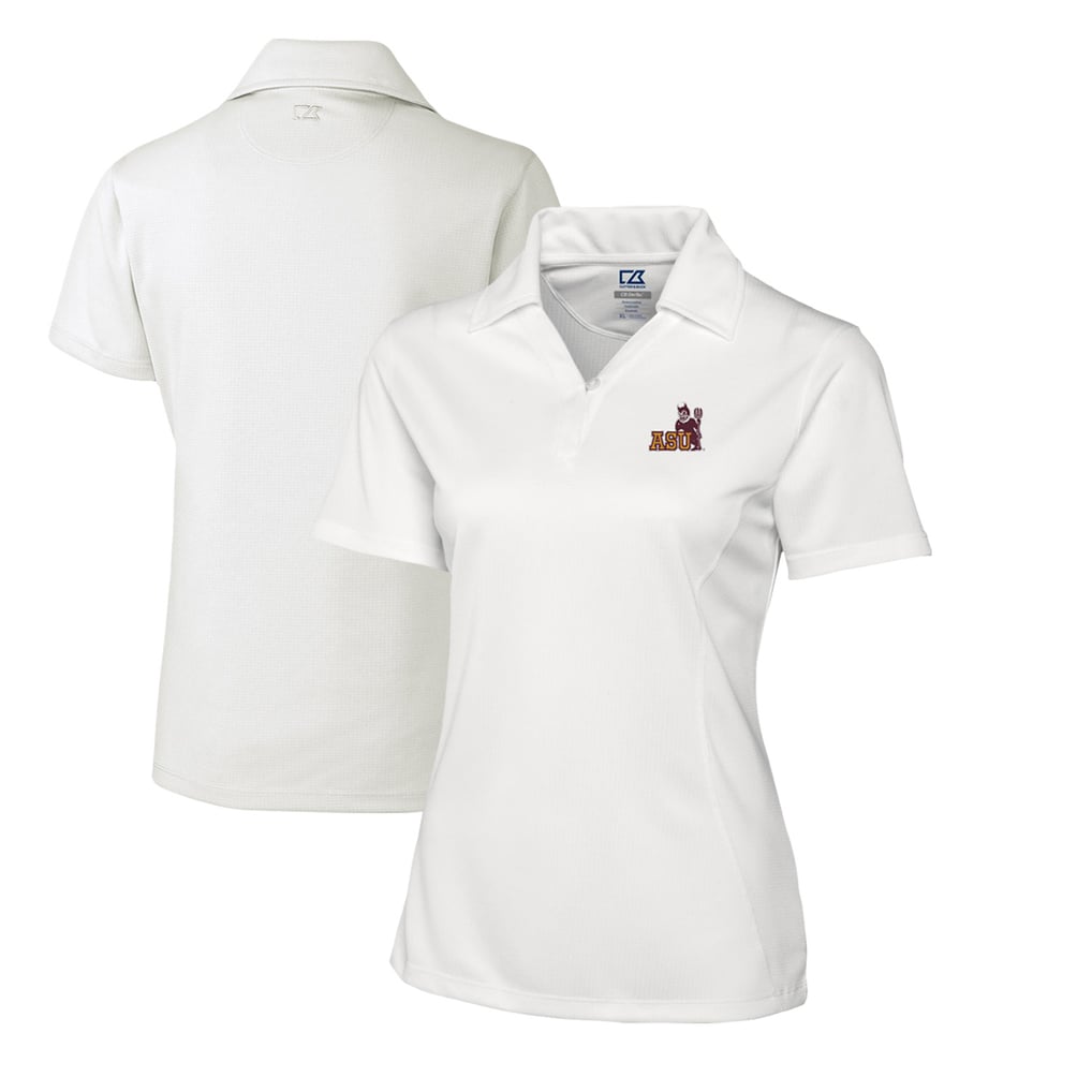 Arizona State Sun Devils Cutter & Buck Women's CB DryTec Genre Textured Solid Polo - White