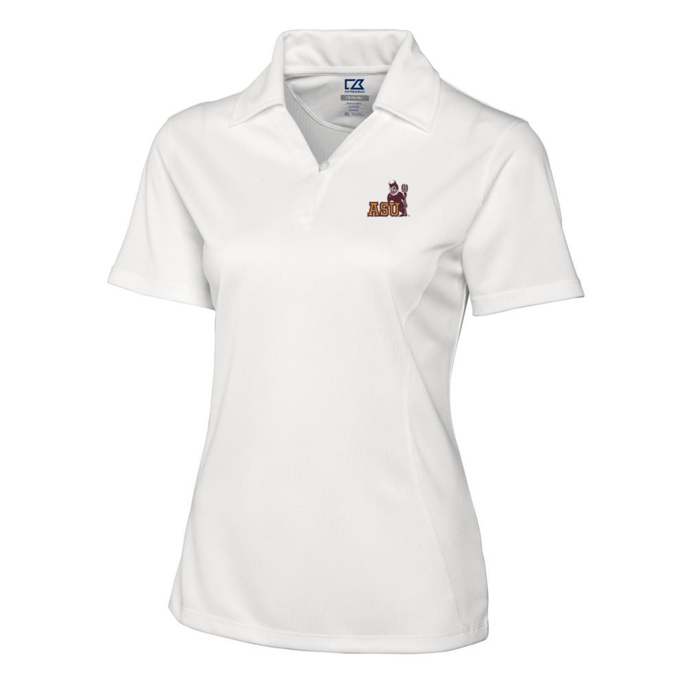Arizona State Sun Devils Cutter & Buck Women's CB DryTec Genre Textured Solid Polo - White