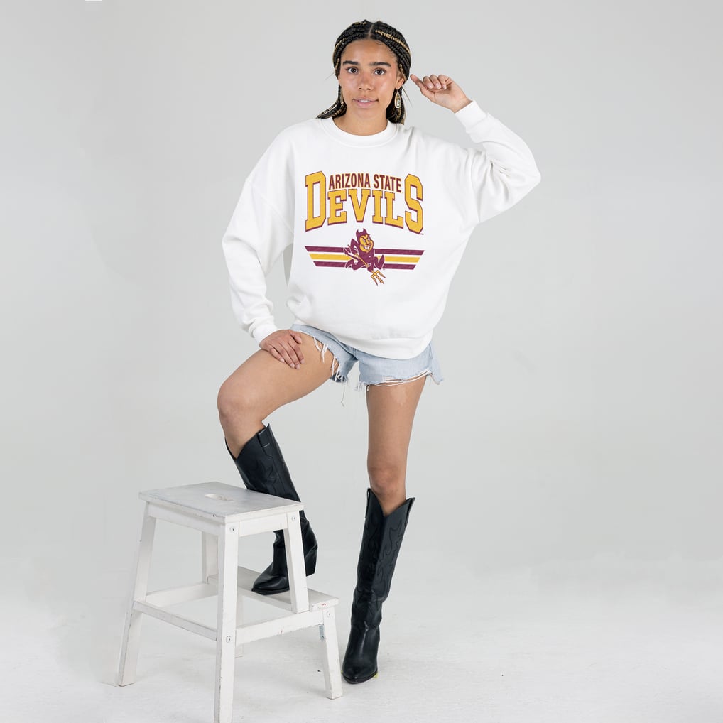 Arizona State Sun Devils Gameday Couture Women's Oversized Premium Fleece Sweatshirt - White