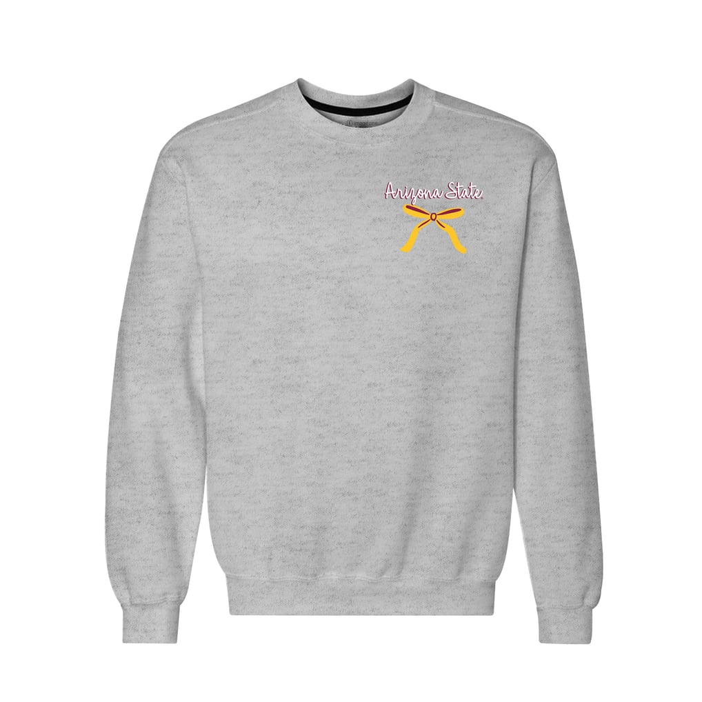  Arizona State Sun Devils Women's Classic Merry Christmas Tree Crewneck Sweatshirt - Heather Gray