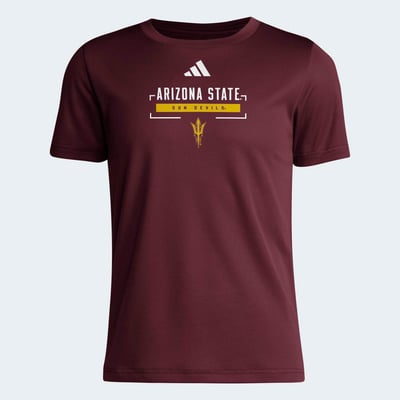  Arizona State Sun Devils adidas Youth AEROREADY Pre-Game T-Shirt - Maroon