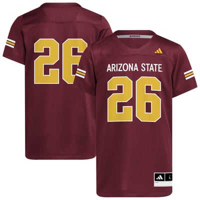 #26 Arizona State Sun Devils adidas Youth Roses & Devils Strategy Football Jersey - Maroon