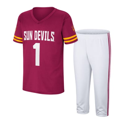 Arizona State Sun Devils Colosseum Youth Football Jersey and Pants Set - Maroon/White
