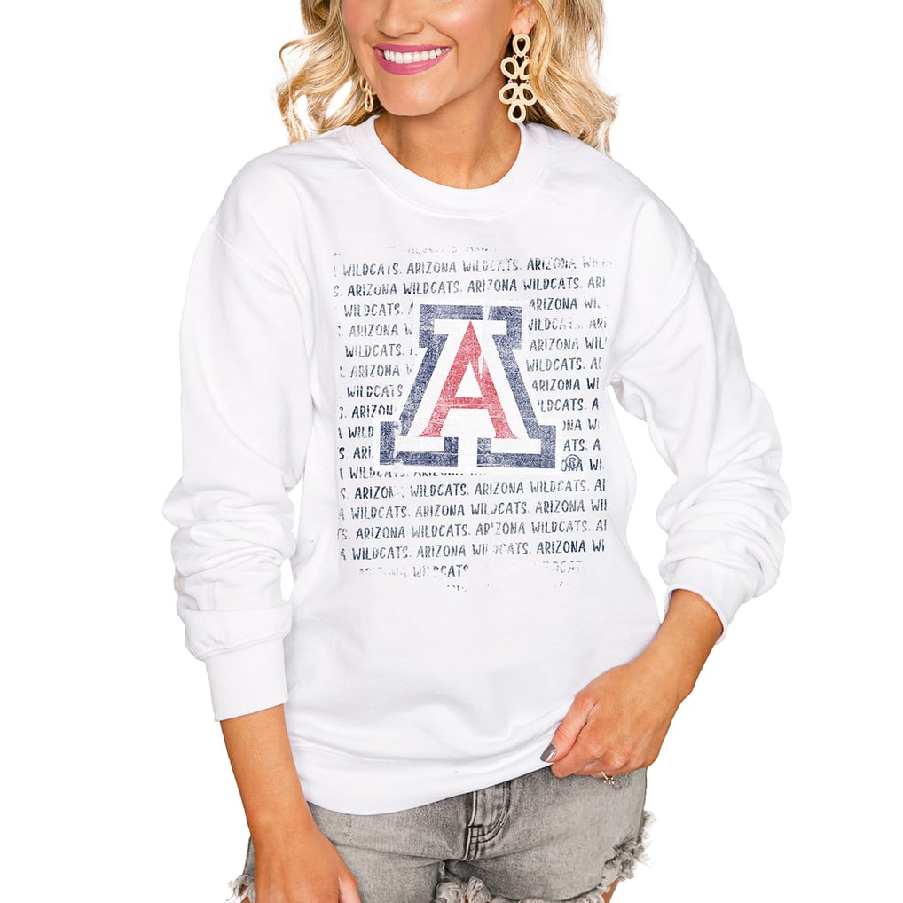 Arizona Wildcats Women's Bold Type Perfect Pullover Sweatshirt - White