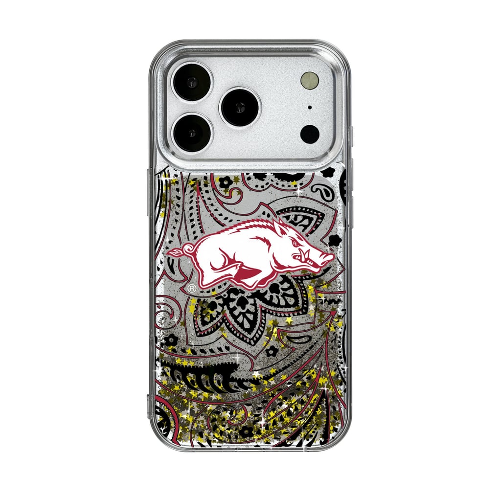 Arkansas Razorbacks iPhone Glitter Paisley Design Case