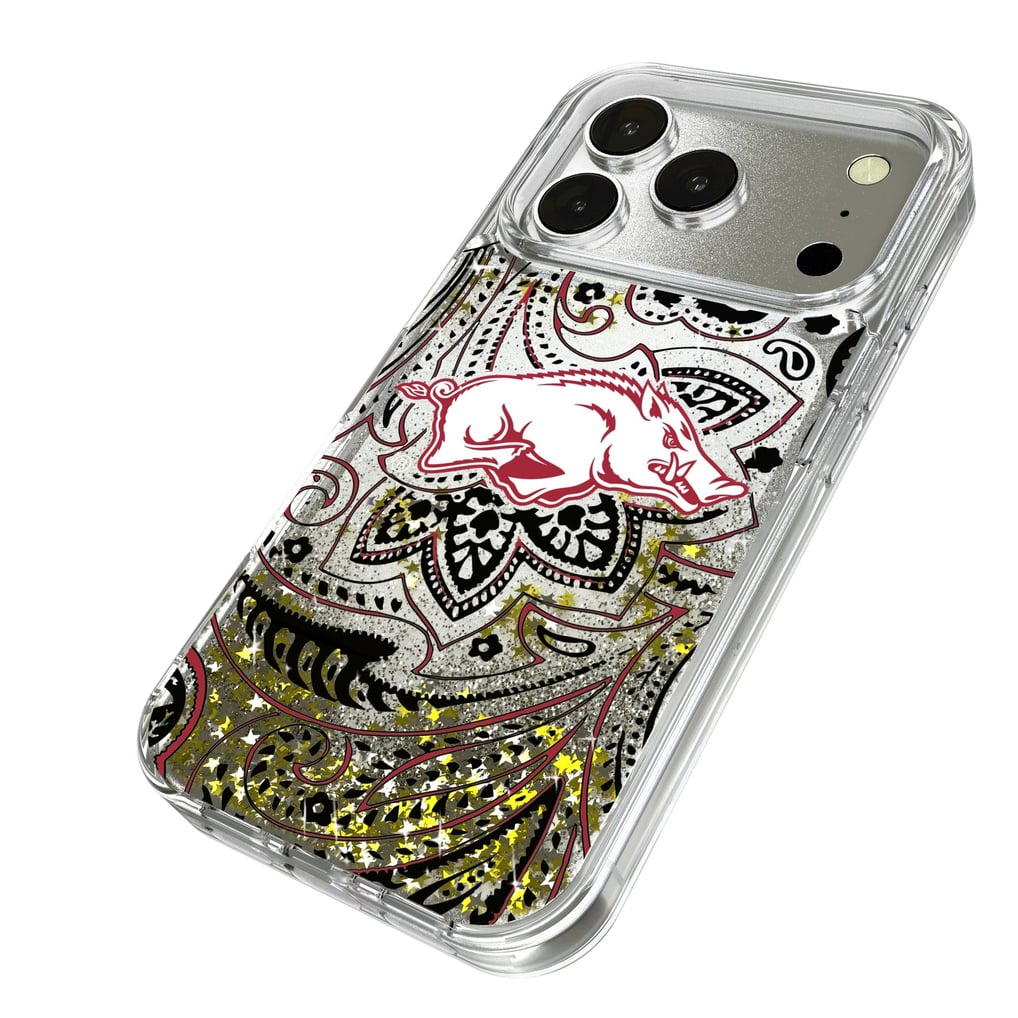 Arkansas Razorbacks iPhone Glitter Paisley Design Case