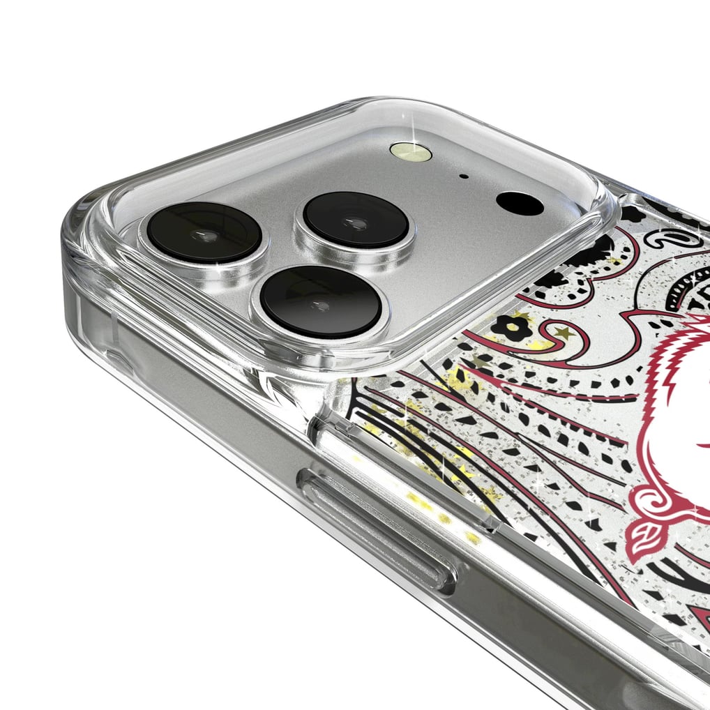 Arkansas Razorbacks iPhone Glitter Paisley Design Case