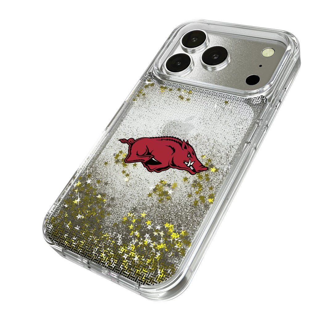 Arkansas Razorbacks Linen Logo iPhone Glitter Case