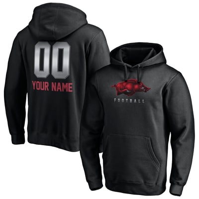 Arkansas Razorbacks Personalized Any Name & Number Midnight Mascot Pullover Hoodie - Black