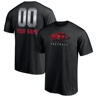 Arkansas Razorbacks Personalized Any Name & Number Midnight Mascot T-Shirt - Black
