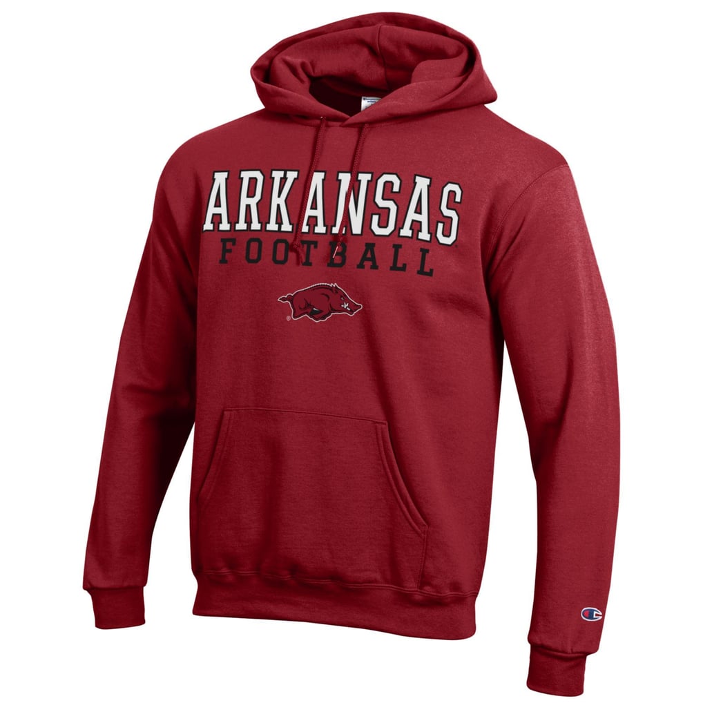 Arkansas Razorbacks Champion Football Stack Pullover Hoodie - Cardinal