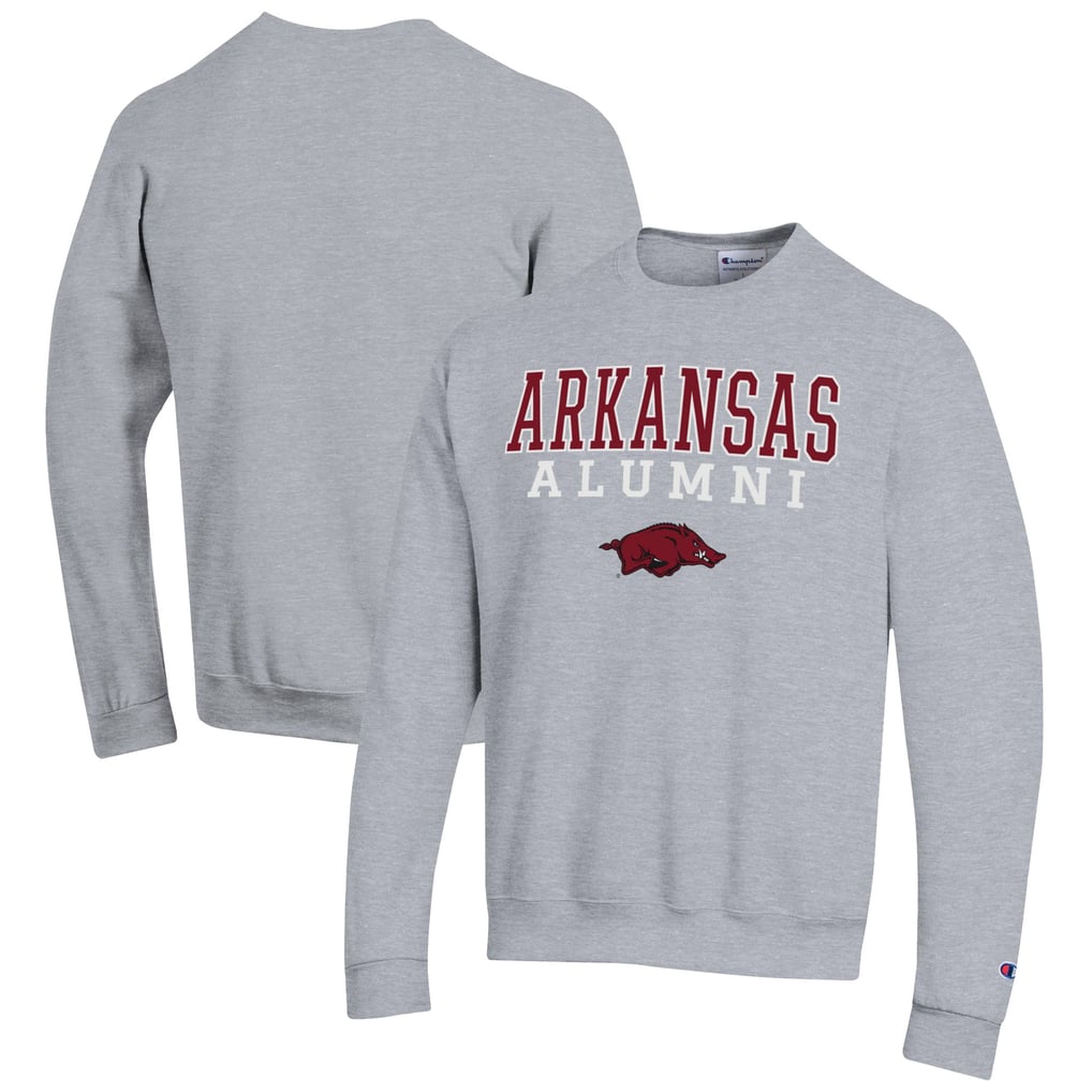  Arkansas Razorbacks Champion Alumni Logo Pullover Sweatshirt - Gray
