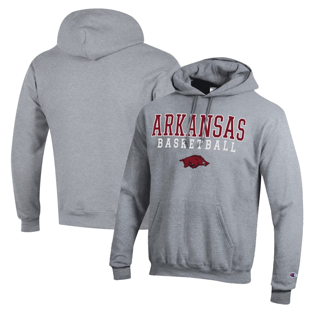 Arkansas Razorbacks Champion Basketball Stack Pullover Hoodie - Heather Gray