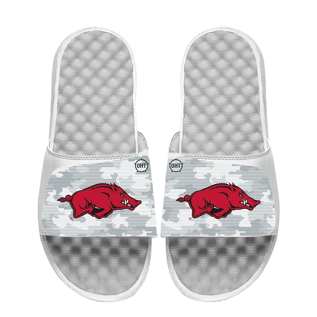 Arkansas Razorbacks ISlide Camo Slide Sandals - White