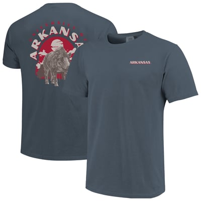  Arkansas Razorbacks Comfort Colors Team Statue T-Shirt - Navy