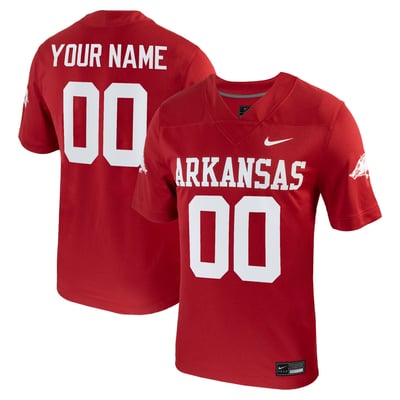  Arkansas Razorbacks Nike Custom Football Game Jersey - Cardinal