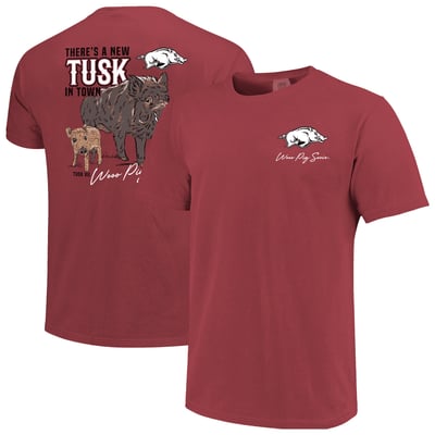  Arkansas Razorbacks Unisex New Tusk in Town Hyper Local Comfort Colors T-Shirt - Cardinal