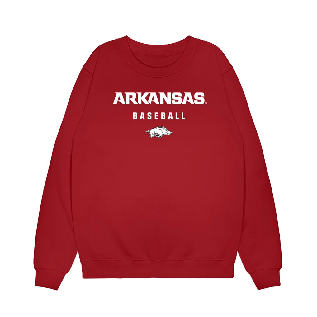 Arkansas Razorbacks Unisex NIL Pick-A-Player Baseball Sweatshirt - Cardinal