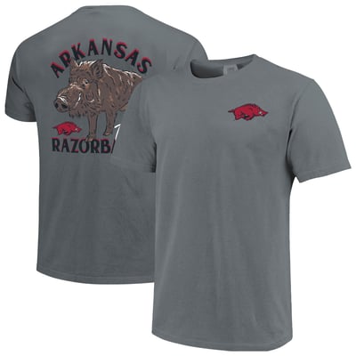  Arkansas Razorbacks Unisex Arched Drawn Mascot Hyper Local Comfort Colors T-Shirt - Charcoal
