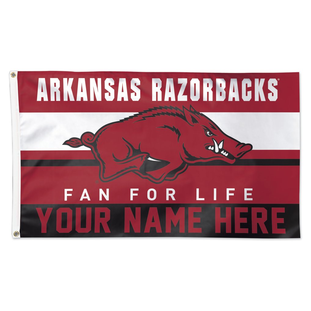 Arkansas Razorbacks WinCraft Personalized 3' x 5' One-Sided Deluxe Flag
