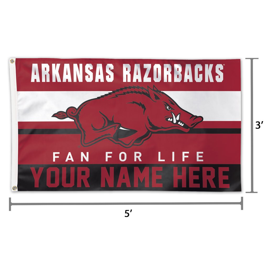Arkansas Razorbacks WinCraft Personalized 3' x 5' One-Sided Deluxe Flag