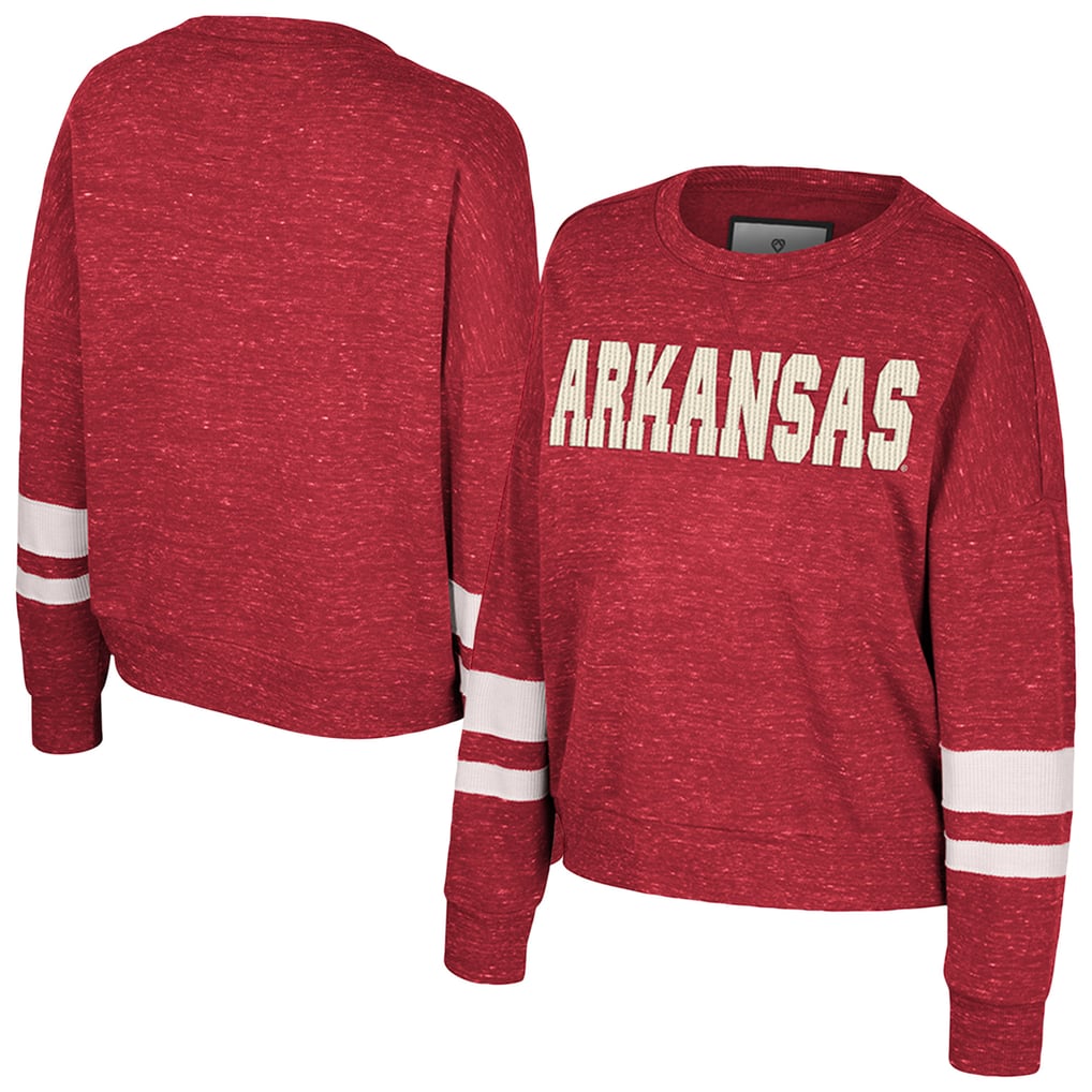 Arkansas Razorbacks Colosseum Women's Lost City Speckle Pullover Sweatshirt - Cardinal