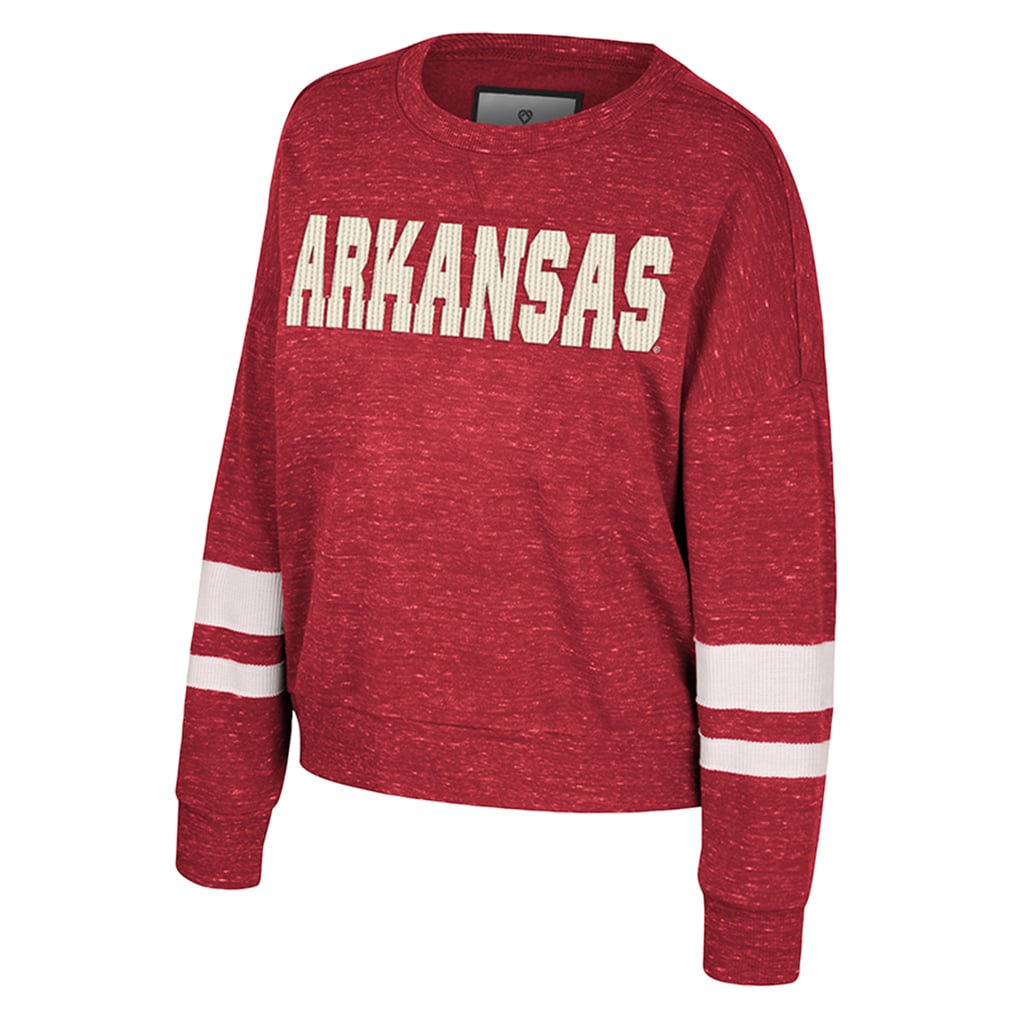 Arkansas Razorbacks Colosseum Women's Lost City Speckle Pullover Sweatshirt - Cardinal